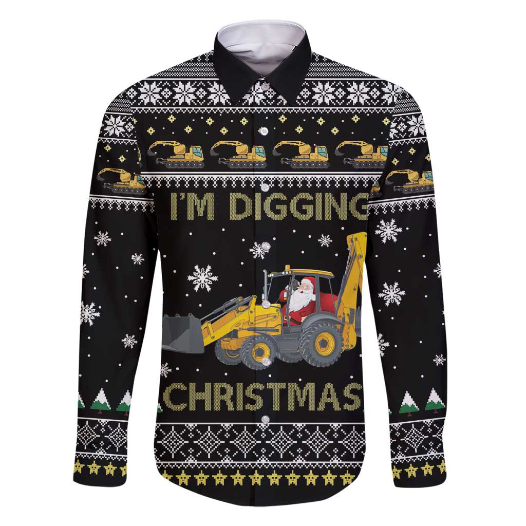 Im Digging Christmas Family Matching Short Sleeve Bodycon Dress and Hawaiian Shirt Tractor Santa Claus DT04 - Wonder Print Shop