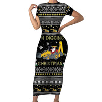 Im Digging Christmas Family Matching Short Sleeve Bodycon Dress and Hawaiian Shirt Tractor Santa Claus DT04 - Wonder Print Shop
