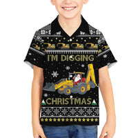 Im Digging Christmas Family Matching Short Sleeve Bodycon Dress and Hawaiian Shirt Tractor Santa Claus DT04 - Wonder Print Shop