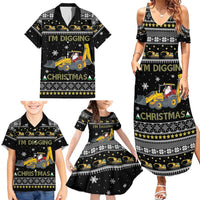 Im Digging Christmas Family Matching Summer Maxi Dress and Hawaiian Shirt Tractor Santa Claus DT04 - Wonder Print Shop
