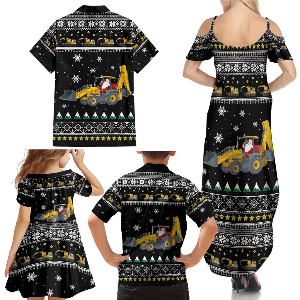 Im Digging Christmas Family Matching Summer Maxi Dress and Hawaiian Shirt Tractor Santa Claus DT04 - Wonder Print Shop