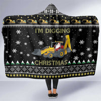 Im Digging Christmas Hooded Blanket Tractor Santa Claus