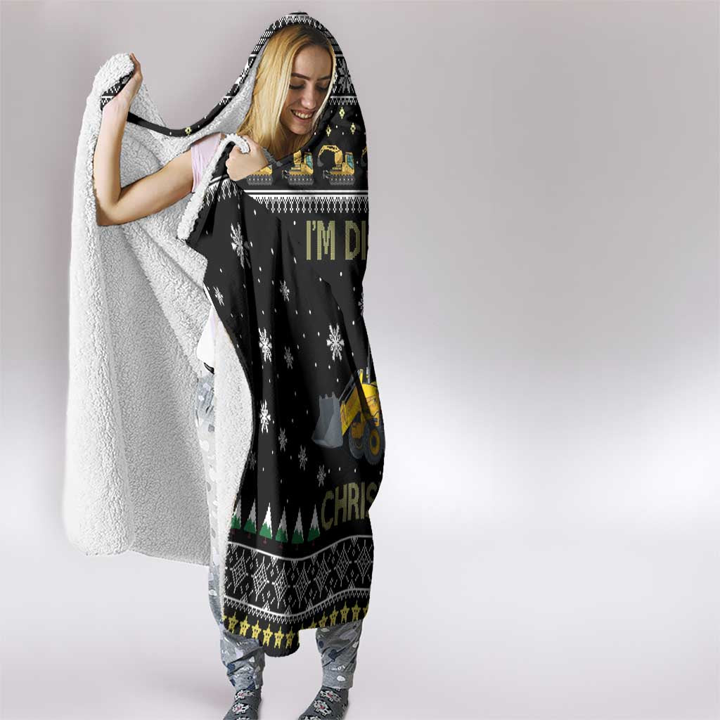 Im Digging Christmas Hooded Blanket Tractor Santa Claus