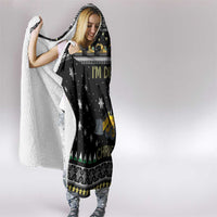 Im Digging Christmas Hooded Blanket Tractor Santa Claus