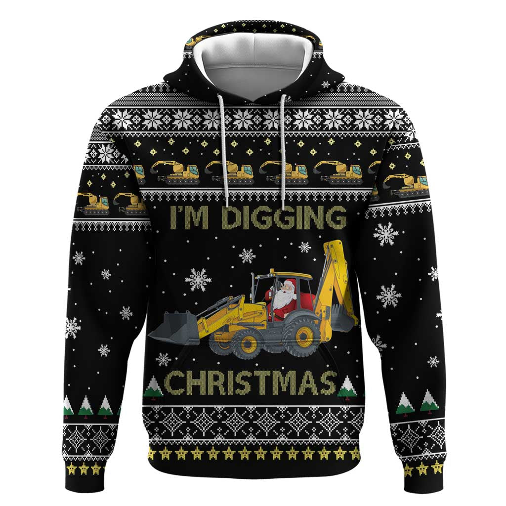 Im Digging Christmas Hoodie Tractor Santa Claus DT04 - Wonder Print Shop