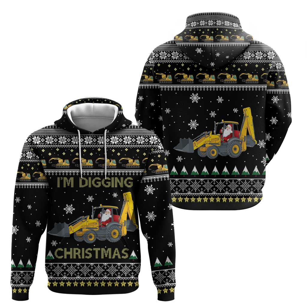 Im Digging Christmas Hoodie Tractor Santa Claus DT04 - Wonder Print Shop