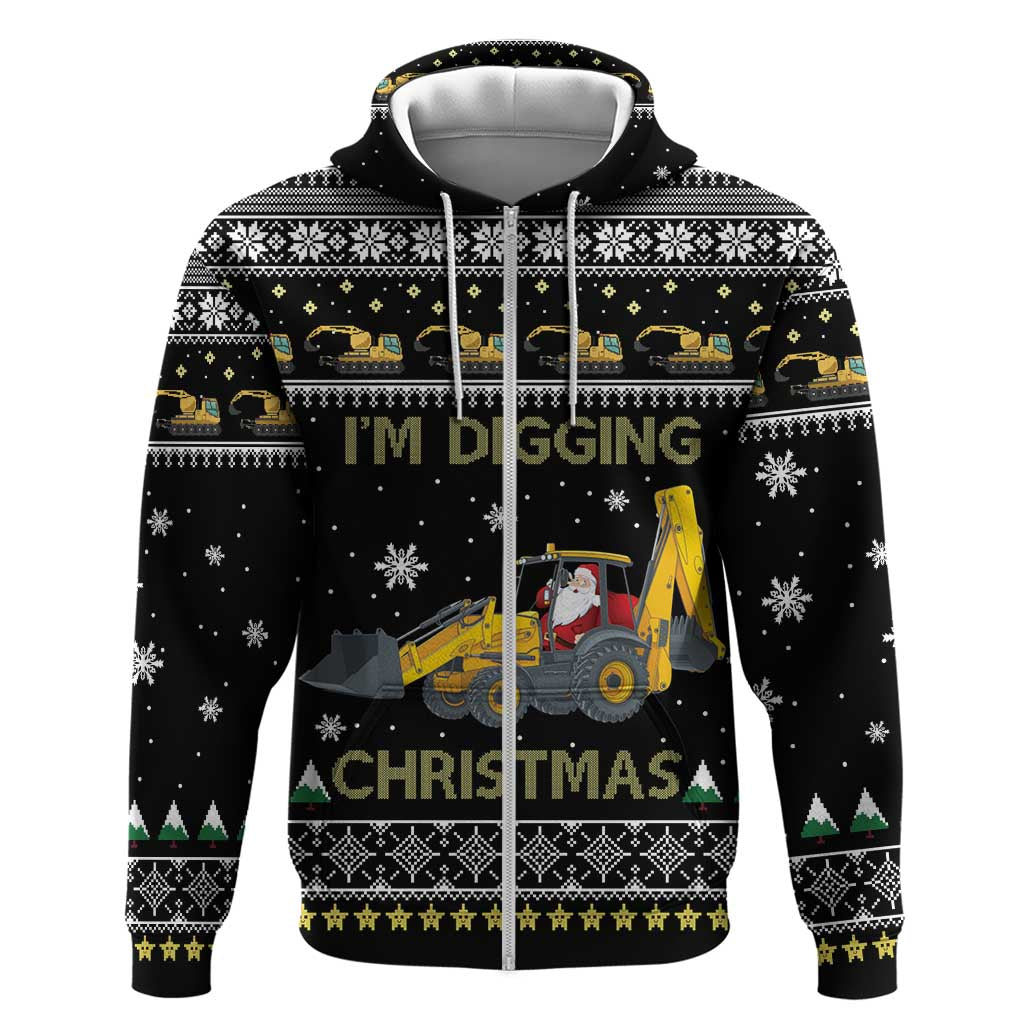 Im Digging Christmas Hoodie Tractor Santa Claus DT04 - Wonder Print Shop