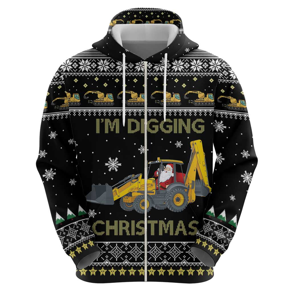Im Digging Christmas Hoodie Tractor Santa Claus DT04 - Wonder Print Shop