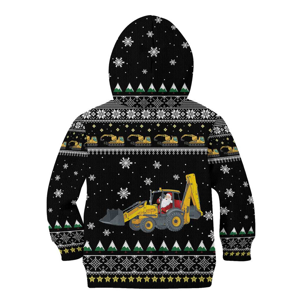 Im Digging Christmas Kid Hoodie Tractor Santa Claus DT04 - Wonder Print Shop