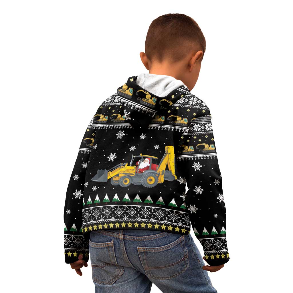 Im Digging Christmas Kid Hoodie Tractor Santa Claus DT04 - Wonder Print Shop