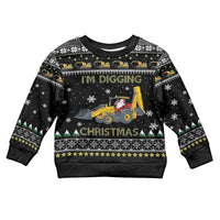 Im Digging Christmas Kid Ugly Christmas Sweater Tractor Santa Claus DT04 - Wonder Print Shop
