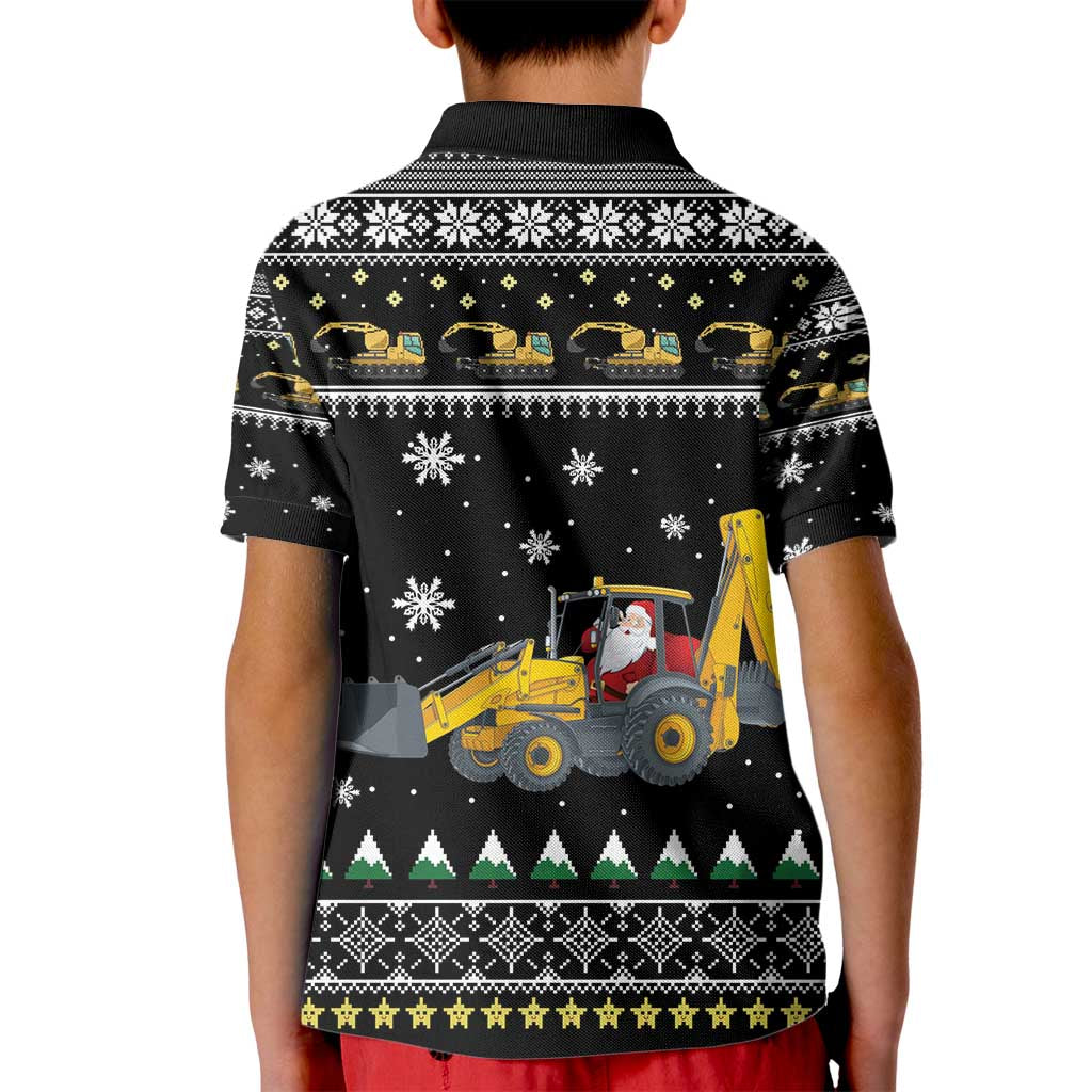 Im Digging Christmas Kid Polo Shirt Tractor Santa Claus DT04 - Wonder Print Shop