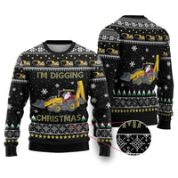 Im Digging Christmas Ugly Christmas Sweater Tractor Santa Claus DT04 - Wonder Print Shop