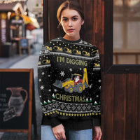 Im Digging Christmas Ugly Christmas Sweater Tractor Santa Claus DT04 - Wonder Print Shop