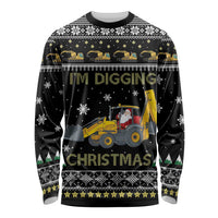 Im Digging Christmas Long Sleeve Shirt Tractor Santa Claus DT04 - Wonder Print Shop