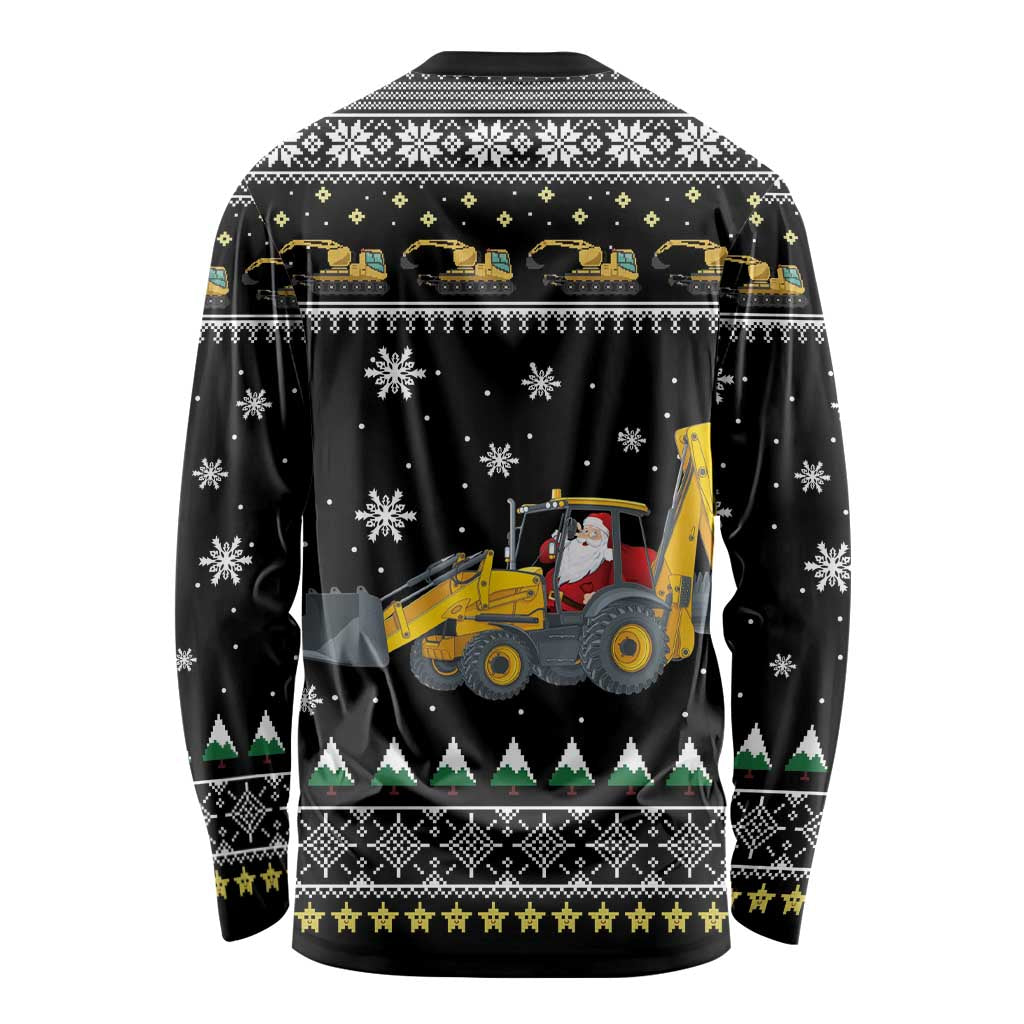 Im Digging Christmas Long Sleeve Shirt Tractor Santa Claus DT04 - Wonder Print Shop
