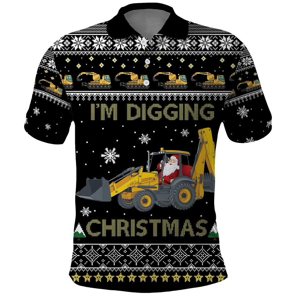 Im Digging Christmas Polo Shirt Tractor Santa Claus DT04 - Wonder Print Shop