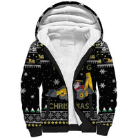 Im Digging Christmas Sherpa Hoodie Tractor Santa Claus DT04 - Wonder Print Shop