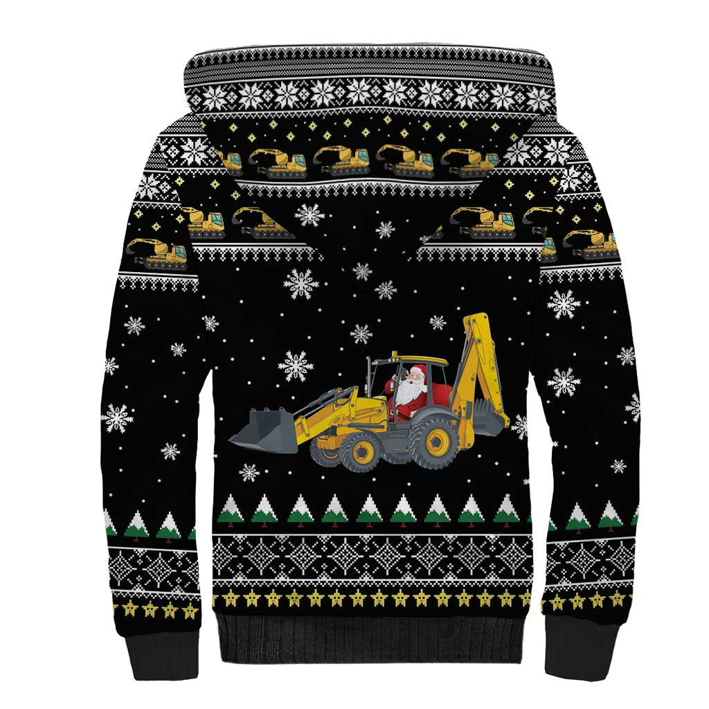 Im Digging Christmas Sherpa Hoodie Tractor Santa Claus DT04 - Wonder Print Shop