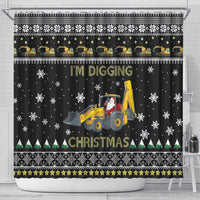 Im Digging Christmas Shower Curtain Tractor Santa Claus