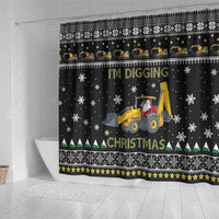 Im Digging Christmas Shower Curtain Tractor Santa Claus
