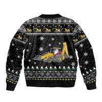 Im Digging Christmas Sleeve Zip Bomber Jacket Tractor Santa Claus DT04 - Wonder Print Shop