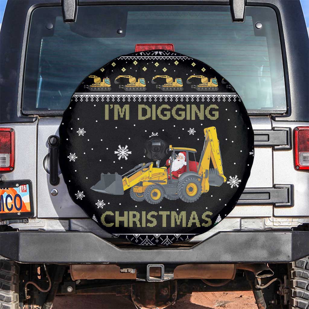 Im Digging Christmas Spare Tire Cover Tractor Santa Claus DT04 - Wonder Print Shop