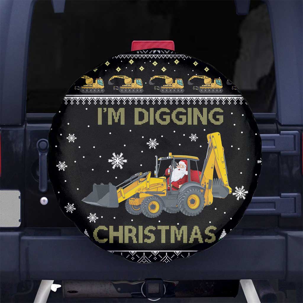Im Digging Christmas Spare Tire Cover Tractor Santa Claus DT04 - Wonder Print Shop