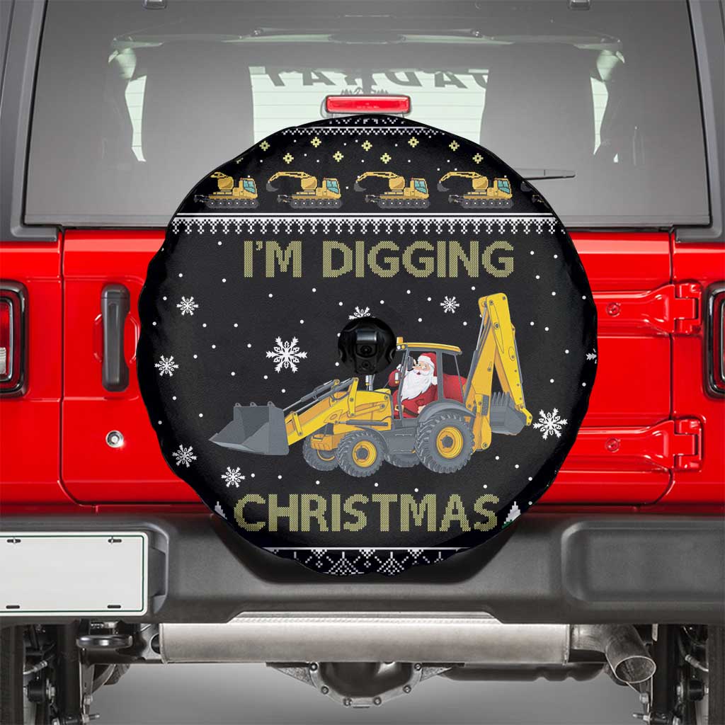Im Digging Christmas Spare Tire Cover Tractor Santa Claus DT04 - Wonder Print Shop