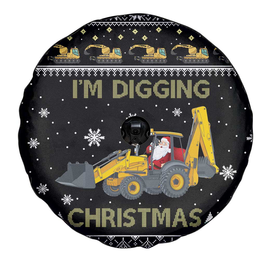 Im Digging Christmas Spare Tire Cover Tractor Santa Claus DT04 - Wonder Print Shop