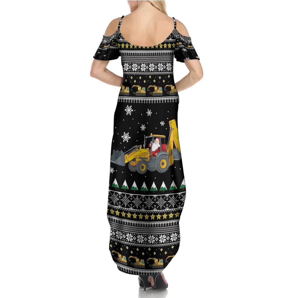 Im Digging Christmas Summer Maxi Dress Tractor Santa Claus DT04 - Wonder Print Shop