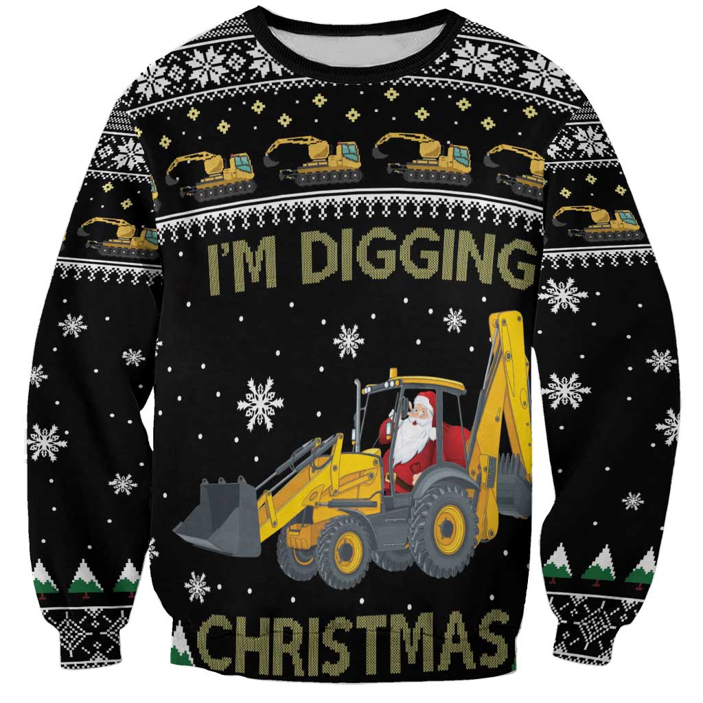 Im Digging Christmas Sweatshirt Tractor Santa Claus DT04 - Wonder Print Shop