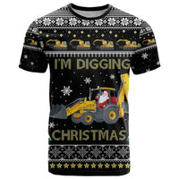 Im Digging Christmas T Shirt Tractor Santa Claus DT04 - Wonder Print Shop