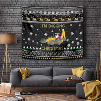 Im Digging Christmas Tapestry Tractor Santa Claus DT04 - Wonder Print Shop
