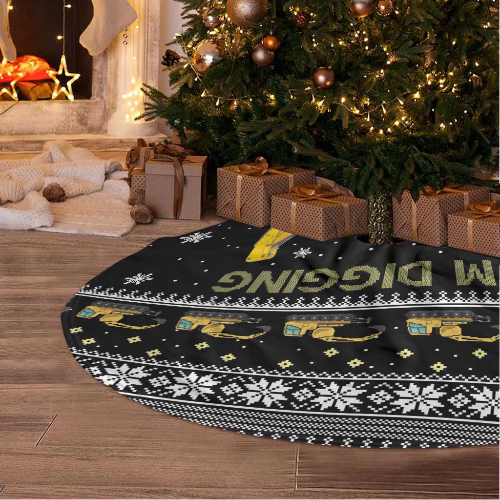 Im Digging Christmas Tree Skirt Tractor Santa Claus DT04 - Wonder Print Shop