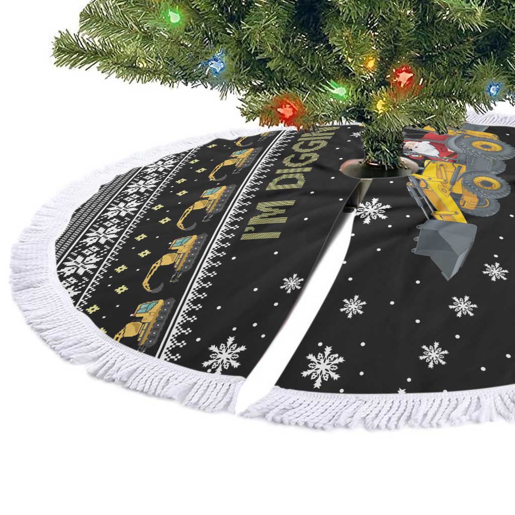 Im Digging Christmas Tree Skirt Tractor Santa Claus DT04 - Wonder Print Shop