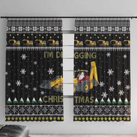 Im Digging Christmas Window Curtain Tractor Santa Claus DT04 - Wonder Print Shop