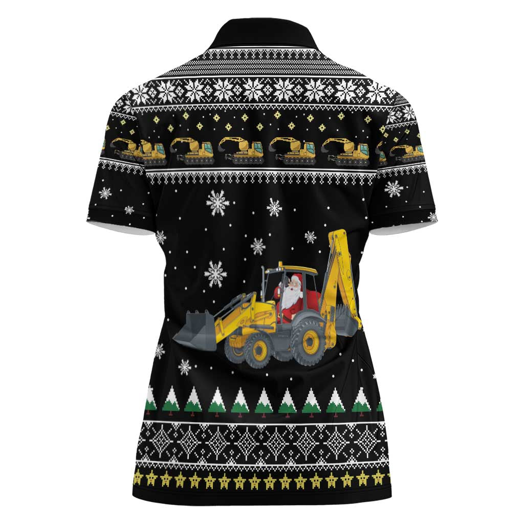 Im Digging Christmas Women Polo Shirt Tractor Santa Claus DT04 - Wonder Print Shop