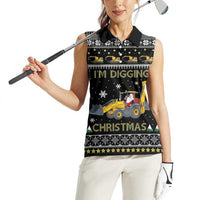 Im Digging Christmas Women Sleeveless Polo Shirt Tractor Santa Claus DT04 - Wonder Print Shop
