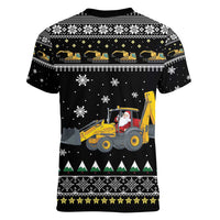 Im Digging Christmas Women V-Neck T-Shirt Tractor Santa Claus DT04 - Wonder Print Shop