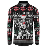 Live To Ride Motorbike Skeleton Button Sweatshirt Biker Skull Christmas DT04 - Wonder Print Shop