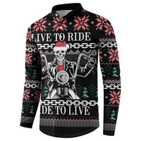 Live To Ride Motorbike Skeleton Button Sweatshirt Biker Skull Christmas DT04 - Wonder Print Shop