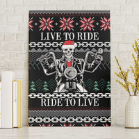 Live To Ride Motorbike Skeleton Canvas Wall Art Biker Skull Christmas DT04 - Wonder Print Shop