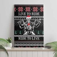 Live To Ride Motorbike Skeleton Canvas Wall Art Biker Skull Christmas DT04 - Wonder Print Shop