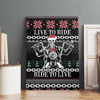 Live To Ride Motorbike Skeleton Canvas Wall Art Biker Skull Christmas DT04 - Wonder Print Shop