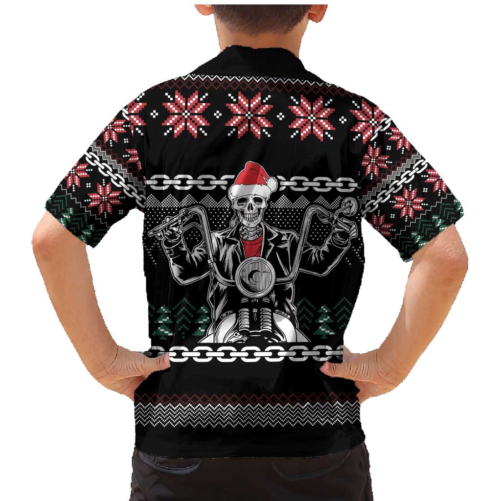 Live To Ride Motorbike Skeleton Family Matching Mermaid Dress and Hawaiian Shirt Biker Skull Christmas DT04 - Wonder Print Shop
