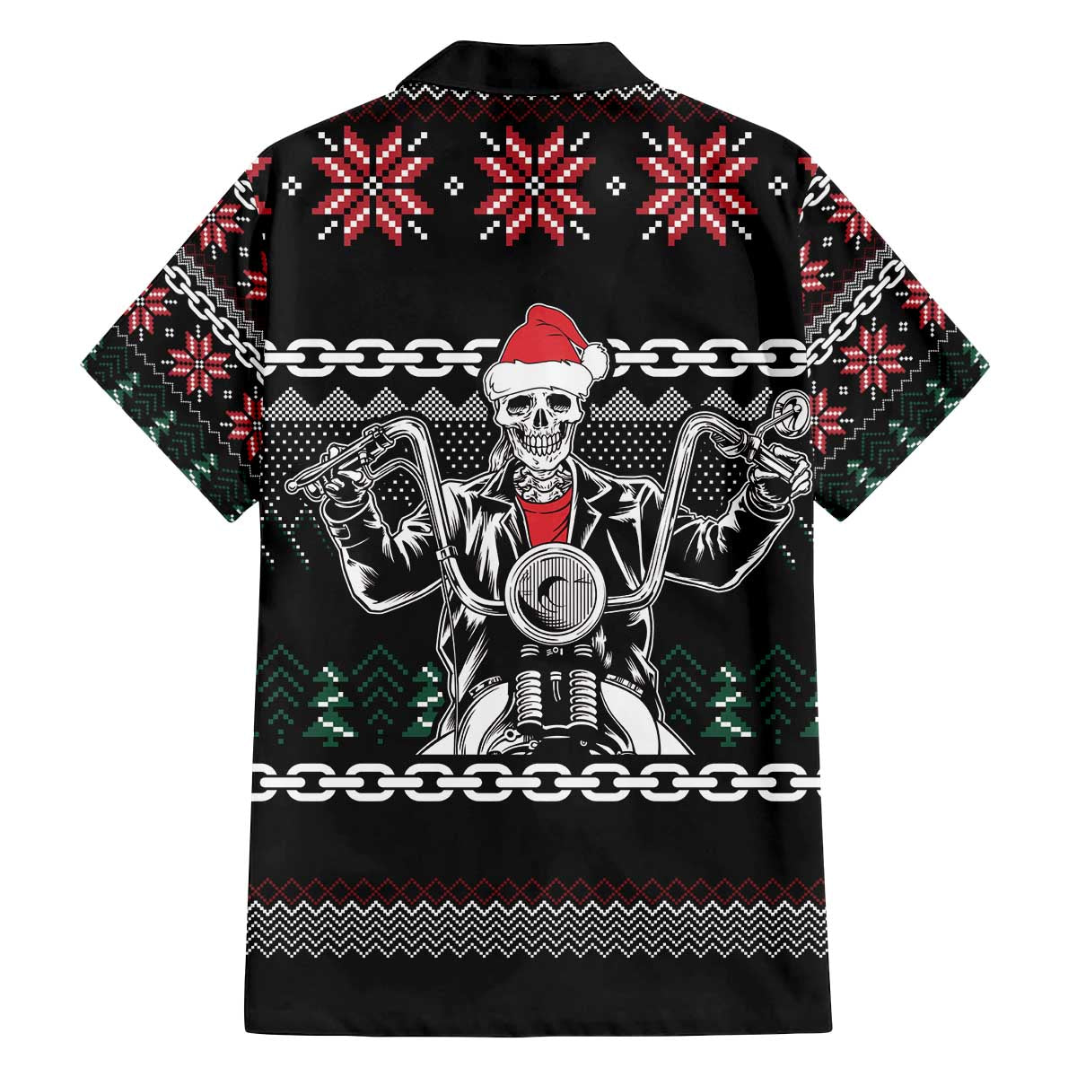 Live To Ride Motorbike Skeleton Family Matching Off The Shoulder Long Sleeve Dress and Hawaiian Shirt Biker Skull Christmas DT04 - Wonder Print Shop