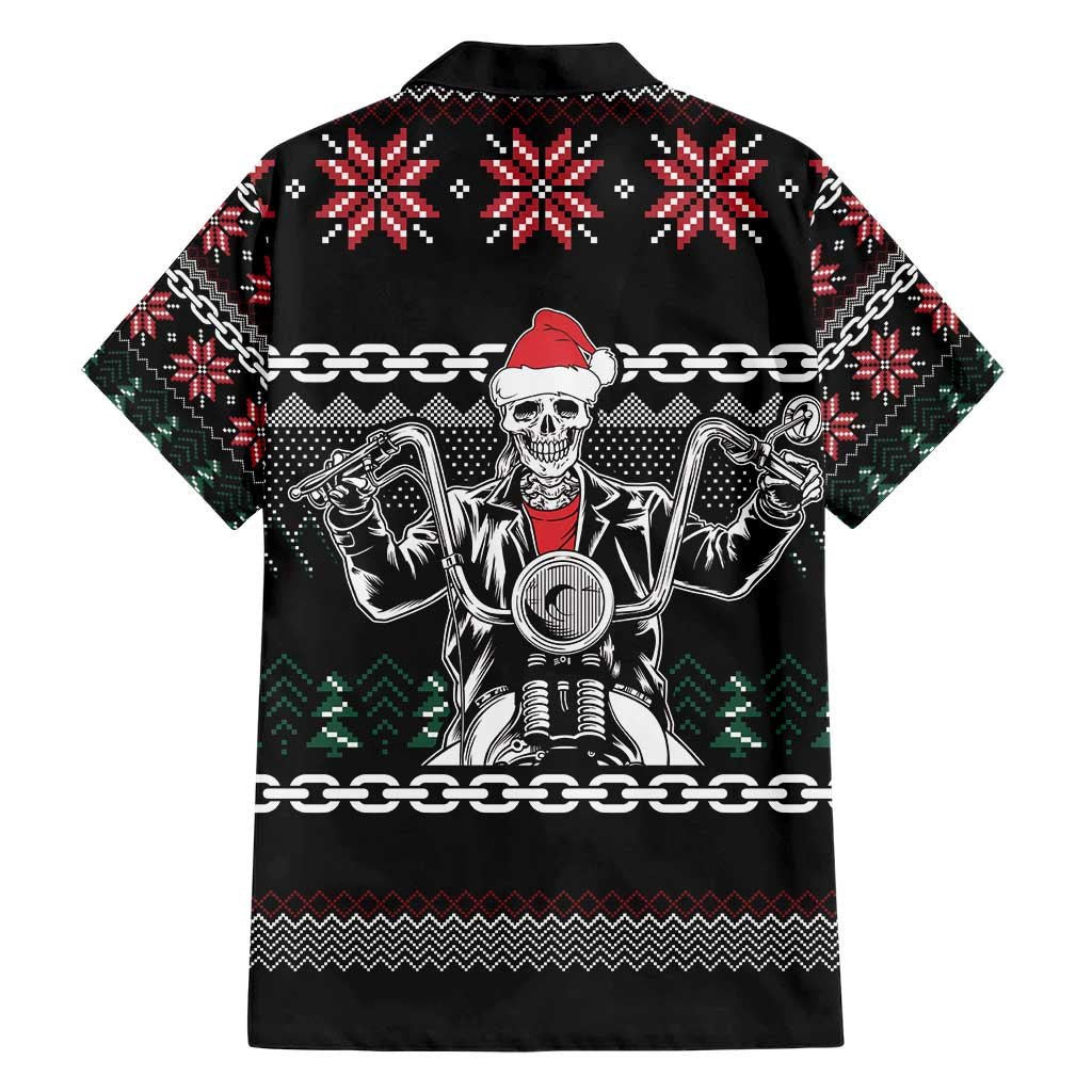 Live To Ride Motorbike Skeleton Family Matching Short Sleeve Bodycon Dress and Hawaiian Shirt Biker Skull Christmas DT04 - Wonder Print Shop