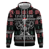 Live To Ride Motorbike Skeleton Hoodie Biker Skull Christmas DT04 - Wonder Print Shop