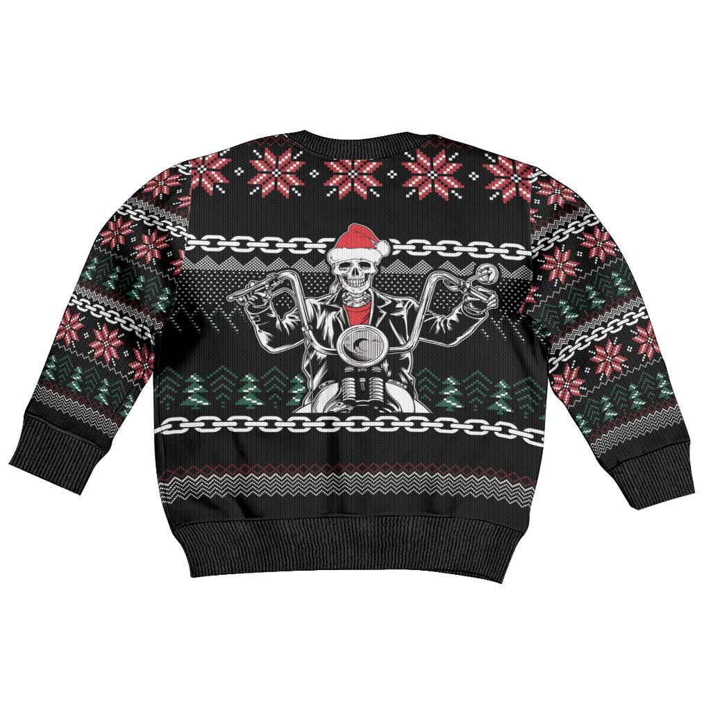 Live To Ride Motorbike Skeleton Kid Ugly Christmas Sweater Biker Skull Christmas DT04 - Wonder Print Shop